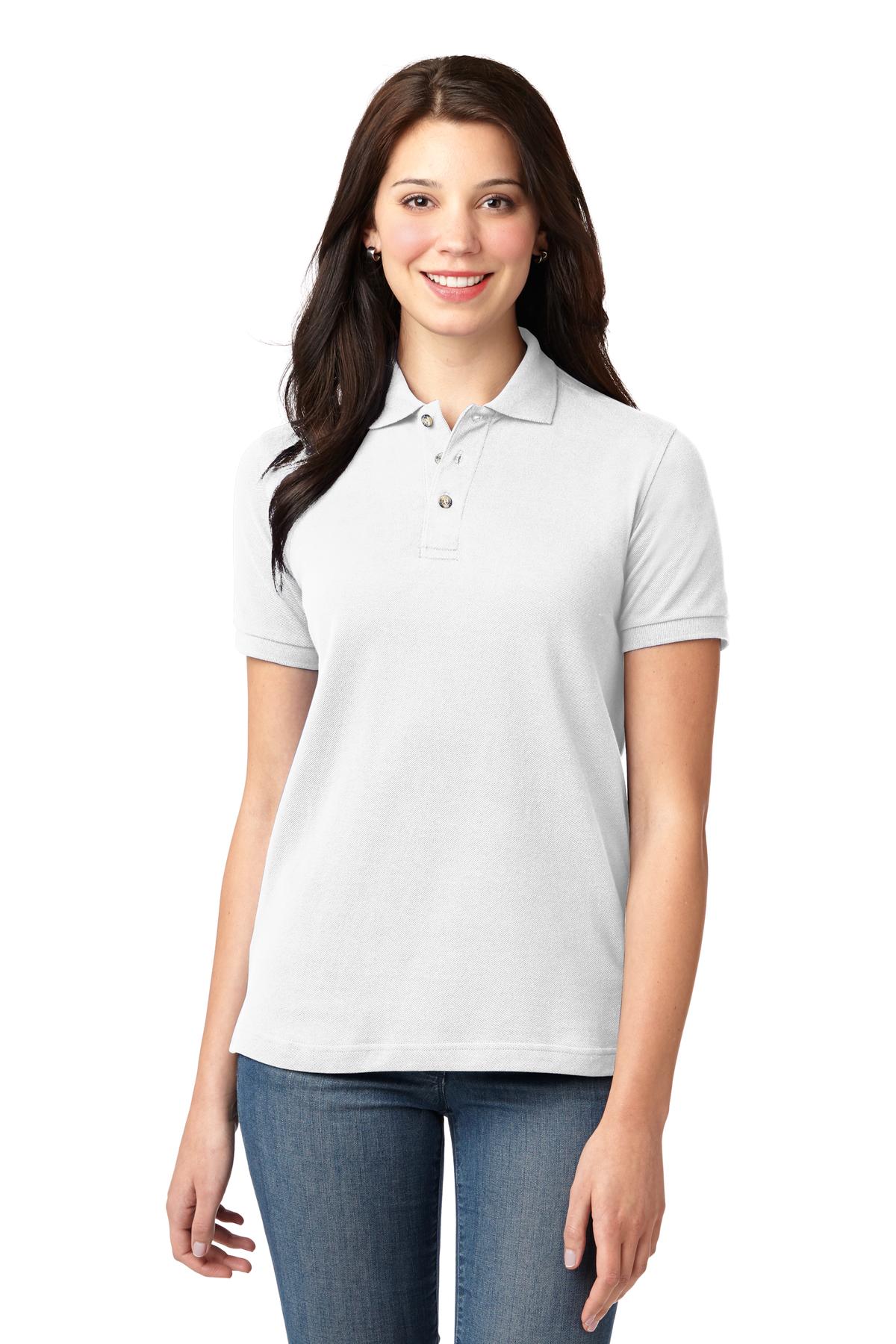 Port Authority ® Women's Heavyweight Cotton Pique Polo. L420 - Image 3