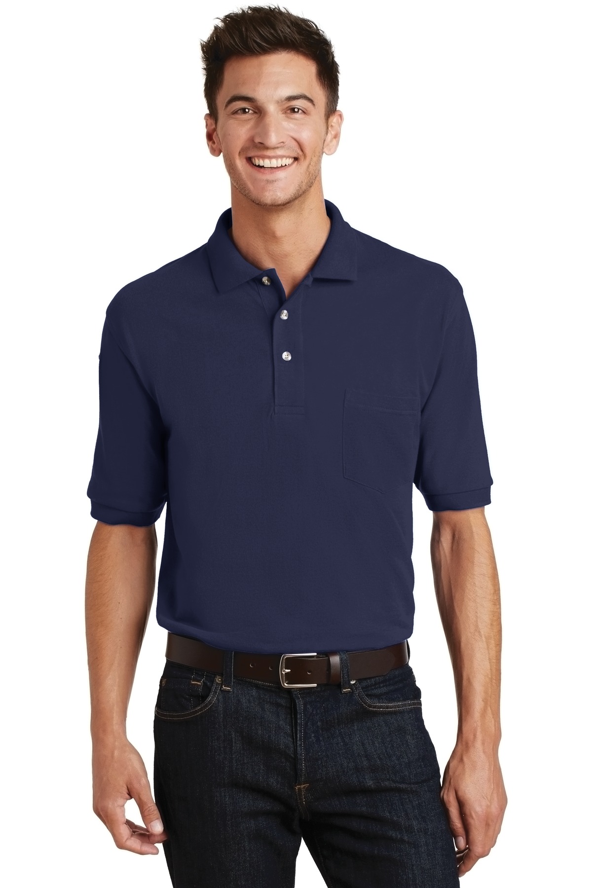 Port Authority ® Heavyweight Cotton Pique Polo with Pocket. K420P - Image 2