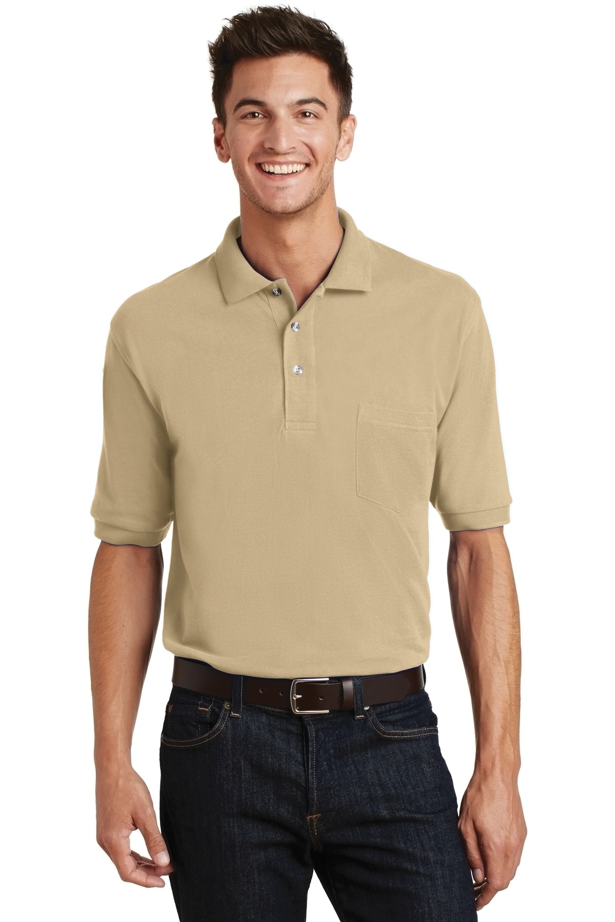 Port Authority ® Heavyweight Cotton Pique Polo with Pocket. K420P - Image 4
