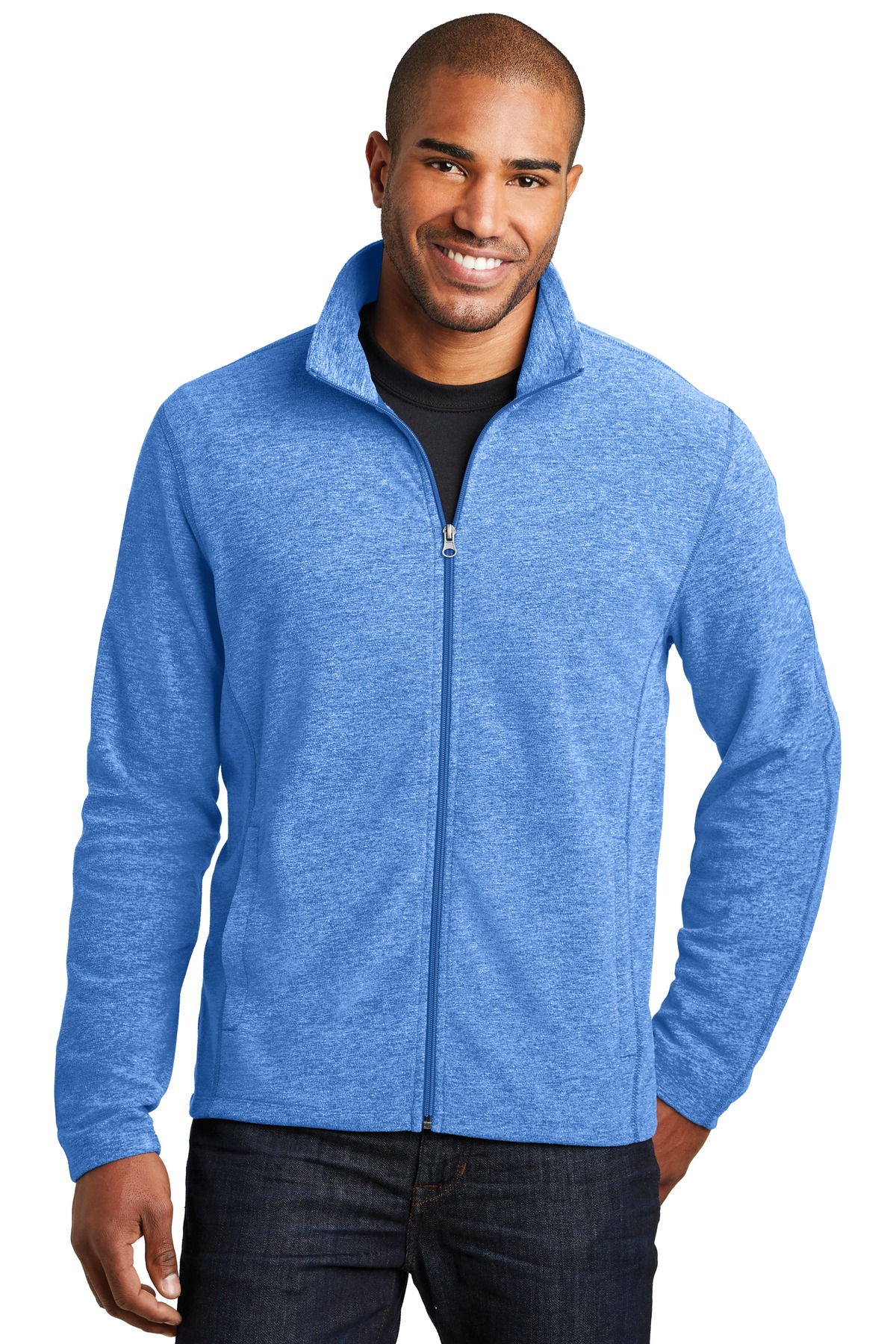Port Authority ® Heather Microfleece Full-Zip Jacket. F235 - Image 2