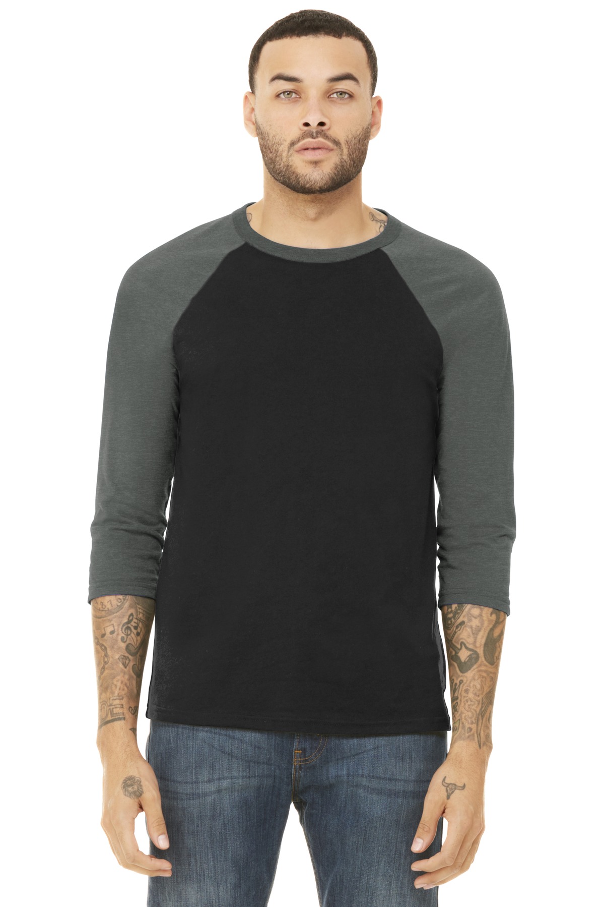 BELLA+CANVAS ® Unisex 3/4-Sleeve Baseball Tee. BC3200 - Image 3