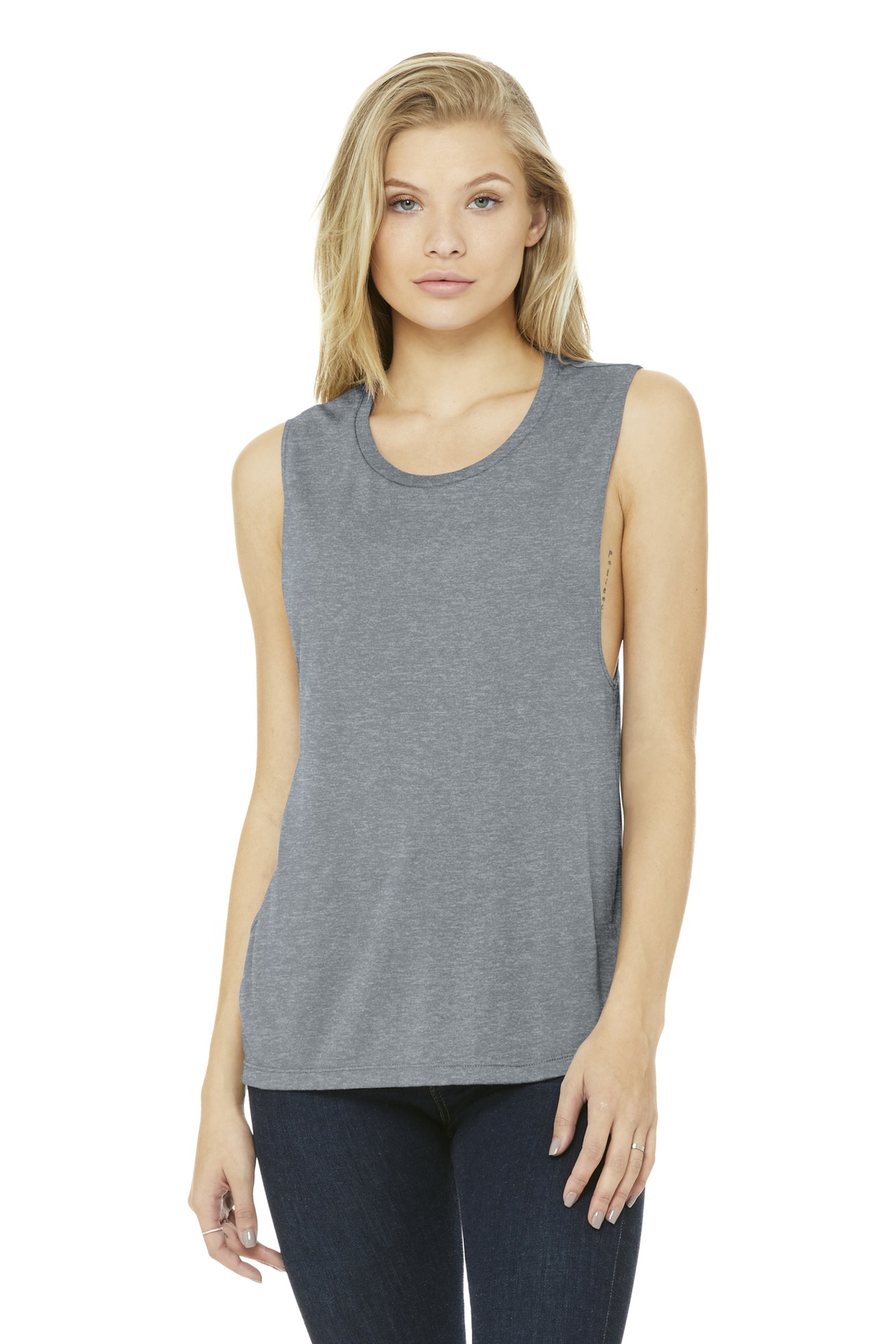 BELLA+CANVAS ® Women's Flowy Scoop Muscle Tank. BC8803 - Image 2