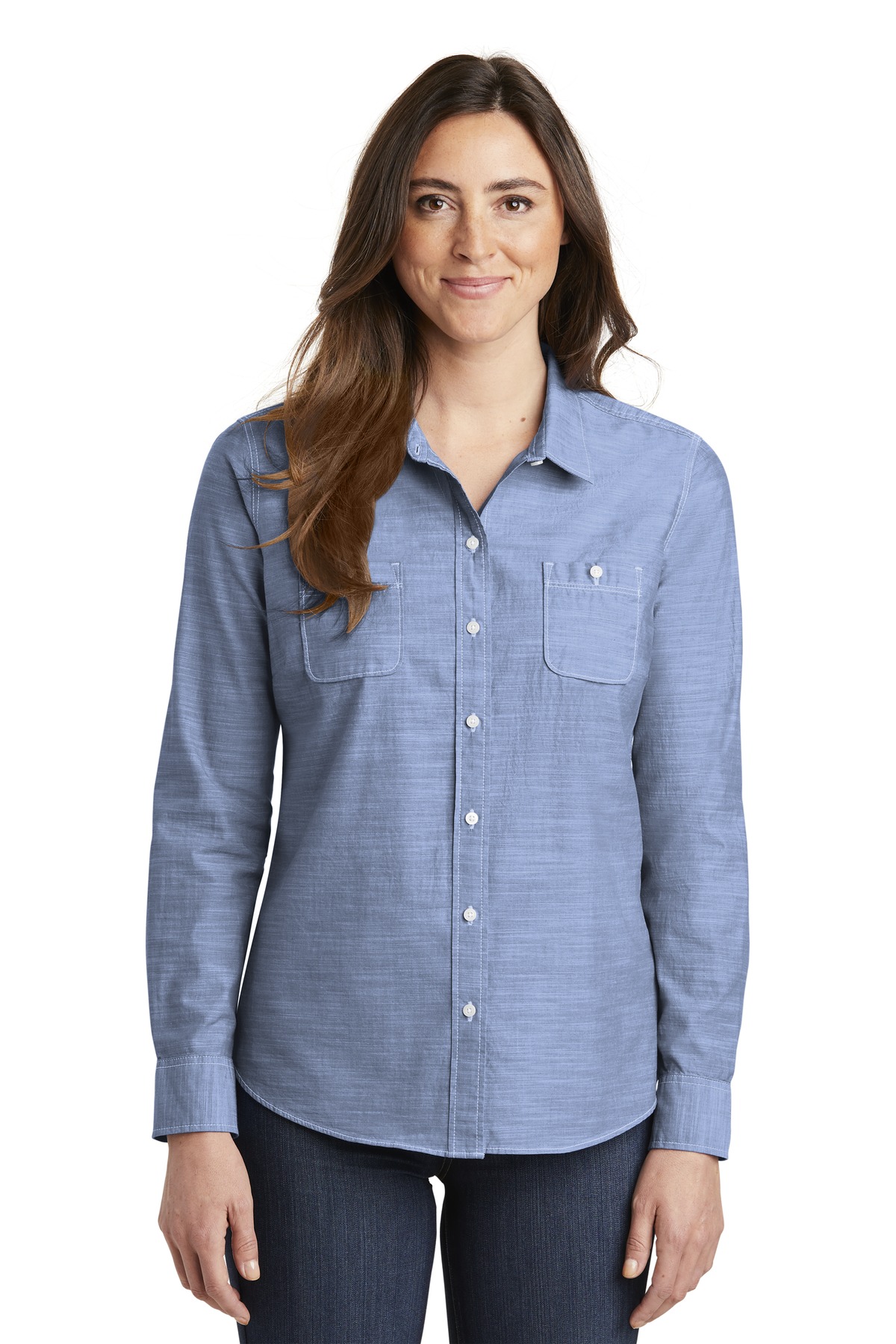 Port Authority ® Women's Slub Chambray Shirt. LW380 - Image 2