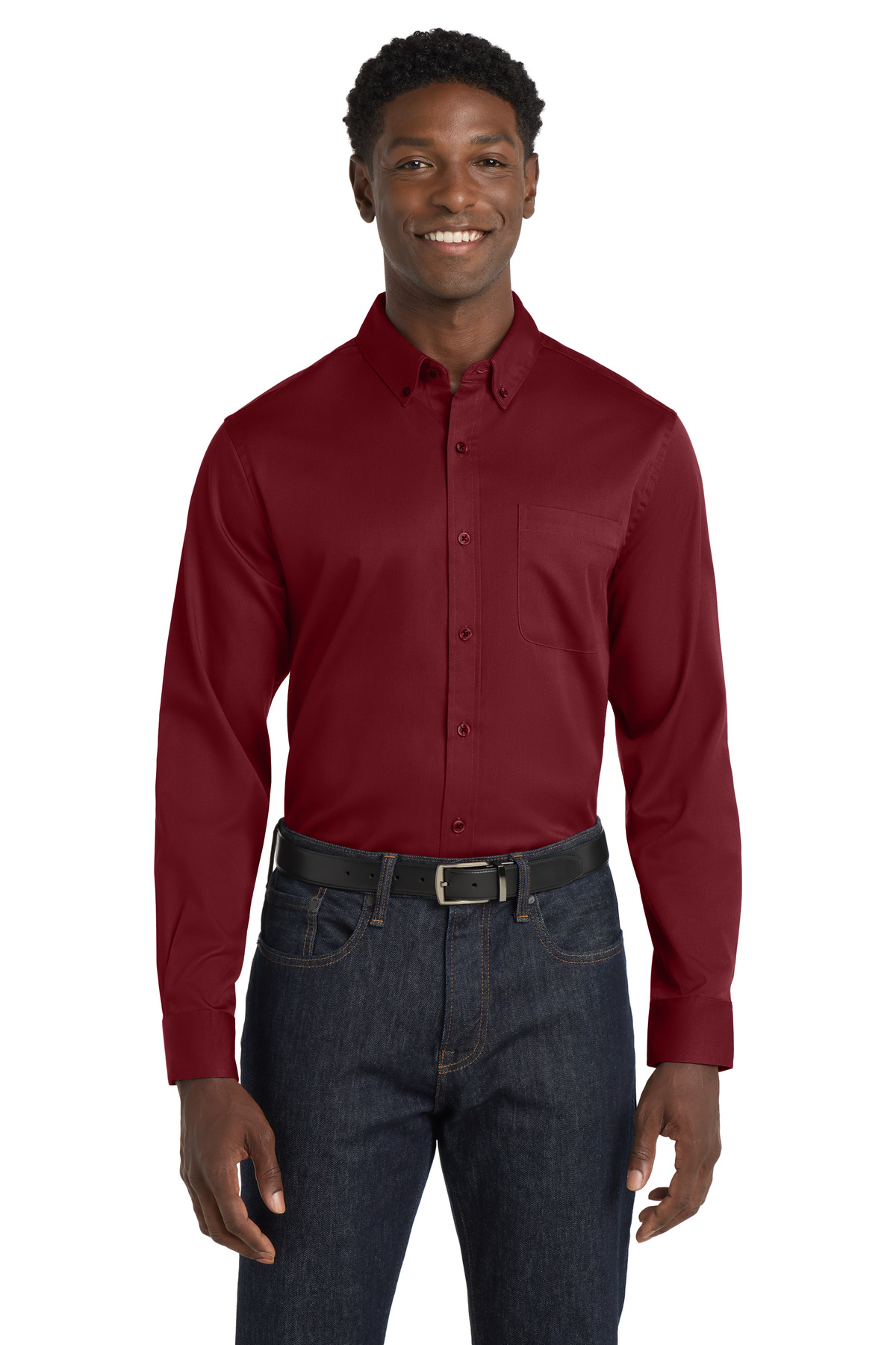 Port Authority ® Long Sleeve SuperPro React ™ Twill Shirt. W808 - Image 2