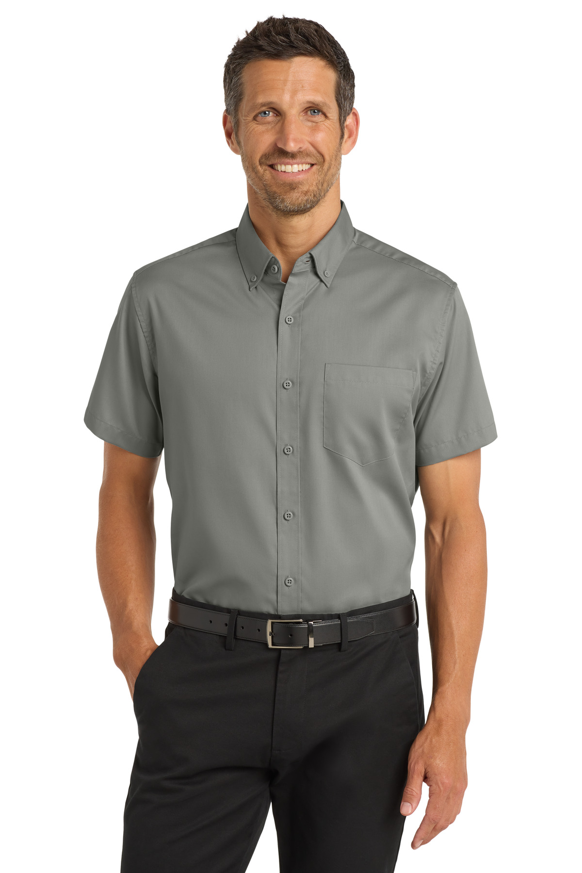 Port Authority ® Short Sleeve SuperPro ™ Twill Shirt. S664 - Image 2