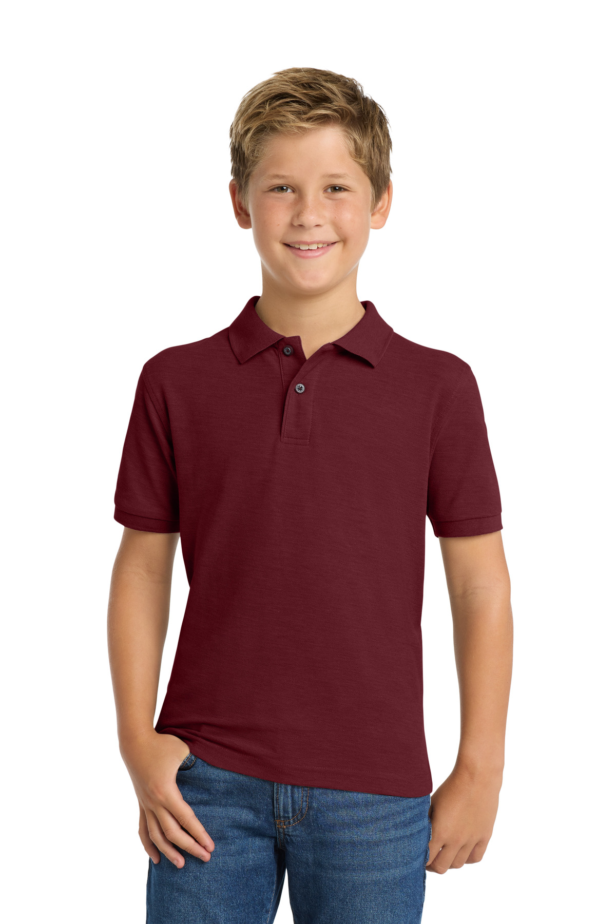 Port Authority ® Youth Silk Touch™ Polo. Y500 - Image 3