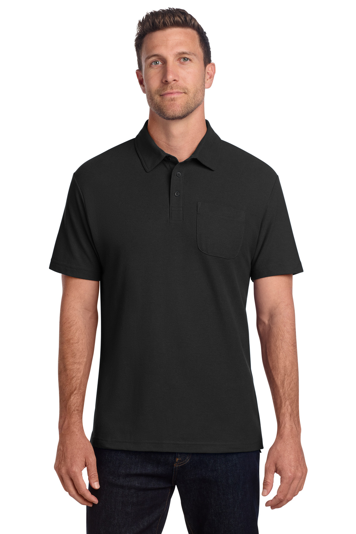 Port Authority ® C-FREE ® Cotton Blend Pique Pocket Polo K868 - Image 2