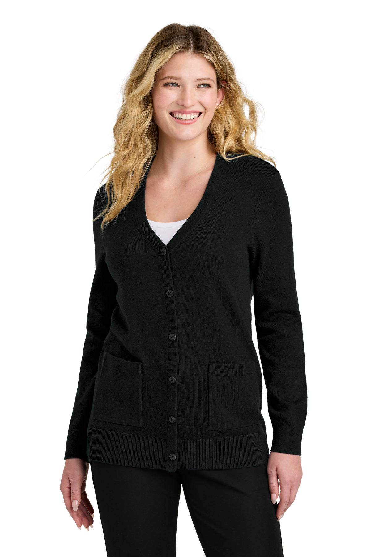 Port Authority ® Women's Easy Care Button-Up Cardigan Sweater LSW4150 - Image 2