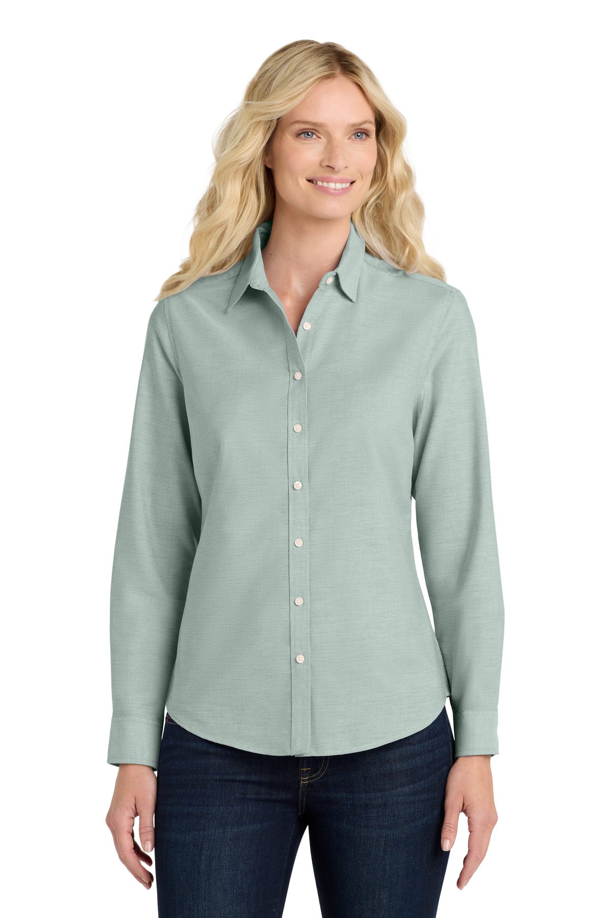 Port Authority ® Women's SuperPro ™ Oxford Shirt. L658 - Image 2