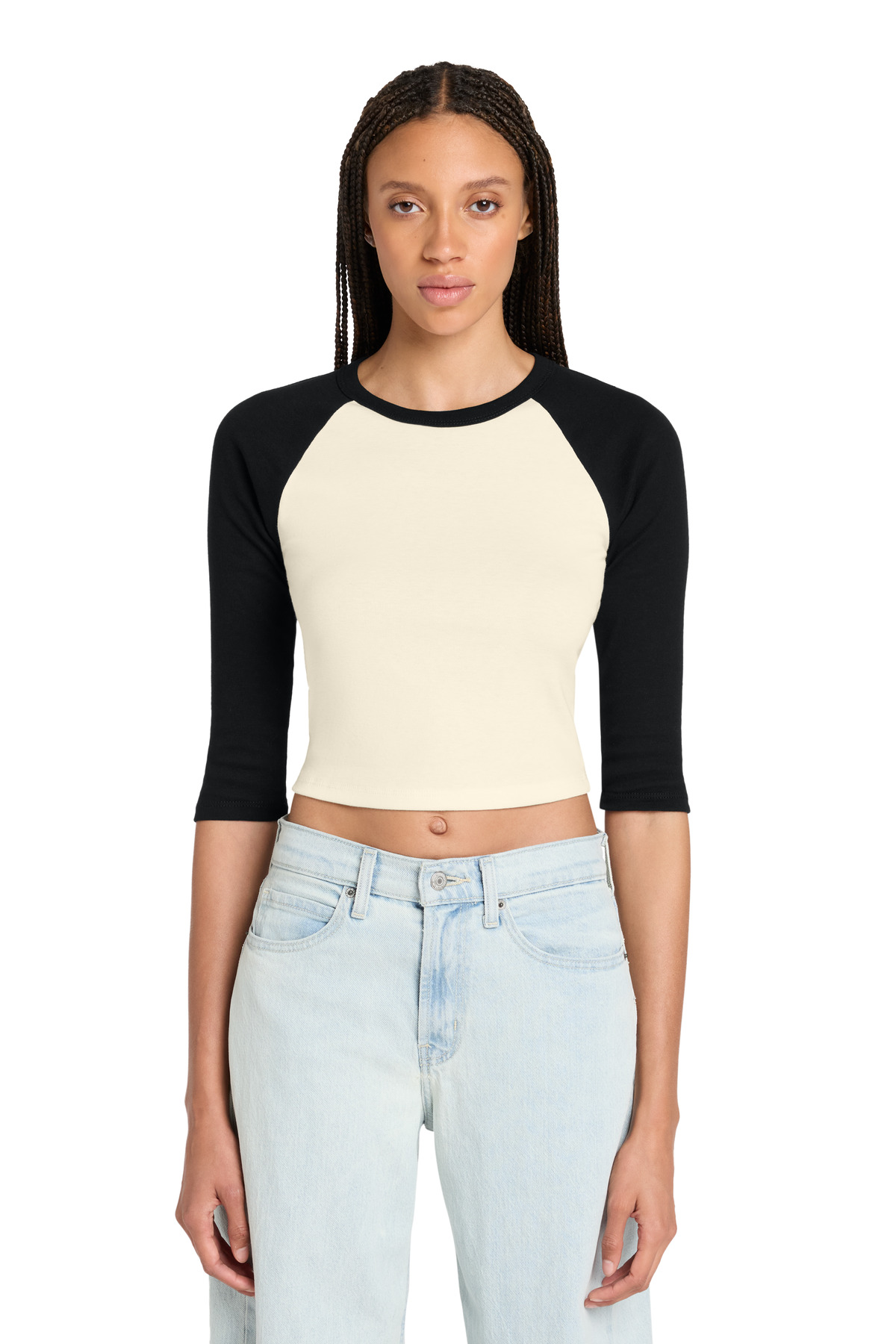 BELLA+CANVAS ® Women's Micro Rib 3/4 Raglan Baby Tee BC1200 - Image 2