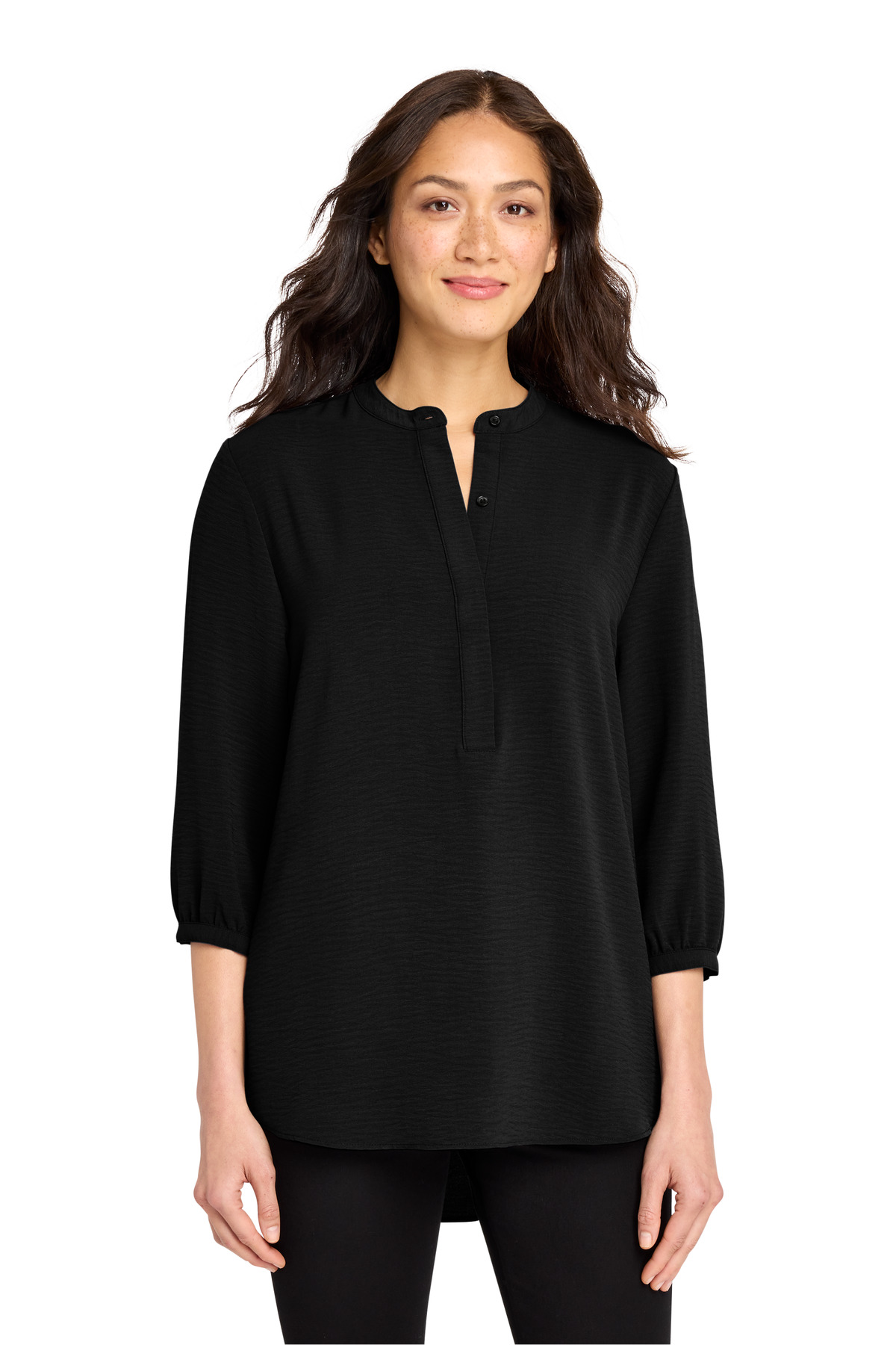 Port Authority ® Women's 3/4-Sleeve Textured Crepe Tunic LW713 - Image 3
