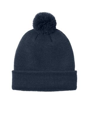 Port Authority Cozy Pom Beanie C978 in DeepBlack