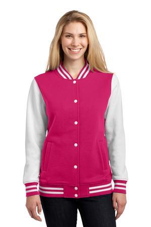DISCONTINUED Sport-Tek Ladies Fleece Letterman Jacket. LST270