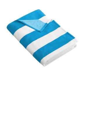 Port Authority Cabana Stripe Beach Towel. PT43 in Black