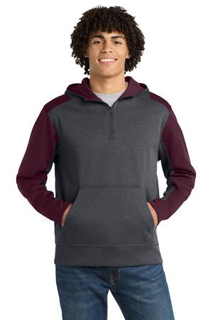 Sport-Tek Tech Fleece Colorblock 1/4-Zip Hooded Sweatshirt. ST249