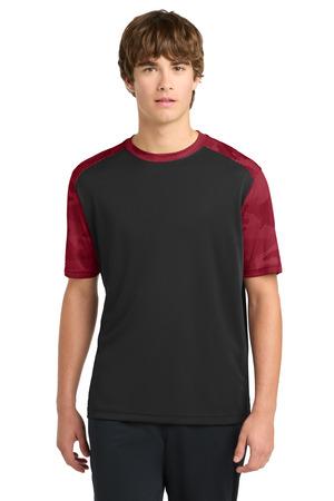 DISCONTINUED Sport-Tek CamoHex Colorblock Tee. ST371