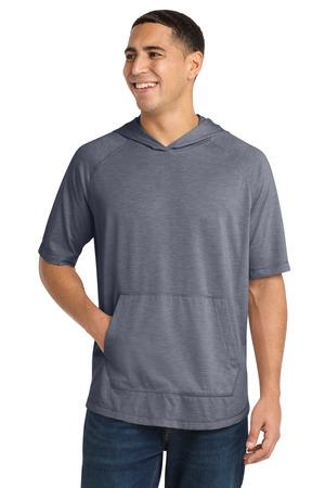 Sport-Tek PosiCharge Tri-Blend Wicking Short Sleeve Hoodie. ST404