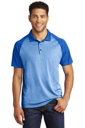 Sport-Tek PosiCharge RacerMesh Raglan Heather Block Polo. ST641