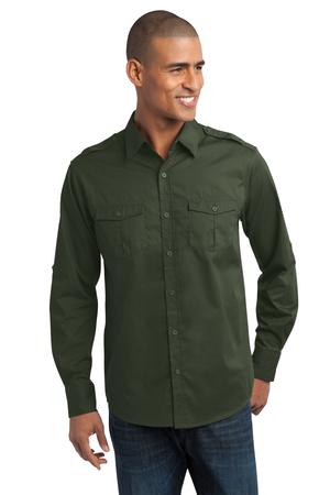 DISCONTINUED Port Authority Stain-Release Roll Sleeve Twill Shirt. S649