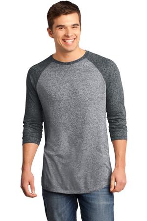 DISCONTINUED District - Young Mens Microburn 3/4-Sleeve Raglan Tee. DT162