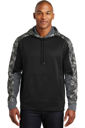 DISCONTINUED Sport-Tek Sport-Wick Mineral Freeze Fleece Colorblock Hooded Pullover. ST231