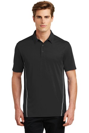 Sport-Tek Contrast PosiCharge Tough Polo . ST620 in Black/ Heather Grey