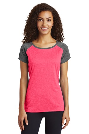 DISCONTINUED Sport-Tek  Women's Heather-On-Heather Contender  Scoop Neck Tee. LST362
