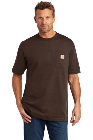 Carhartt Tall Workwear Pocket Short Sleeve T-Shirt. CTTK87 in Dark Brown