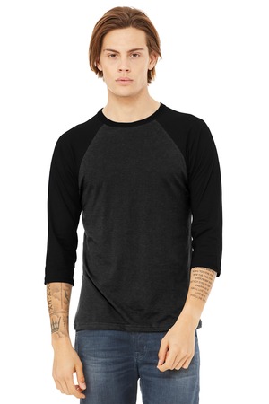 Bella + Canvas BC3200 Unisex 3/4-Sleeve Baseball Tee — front