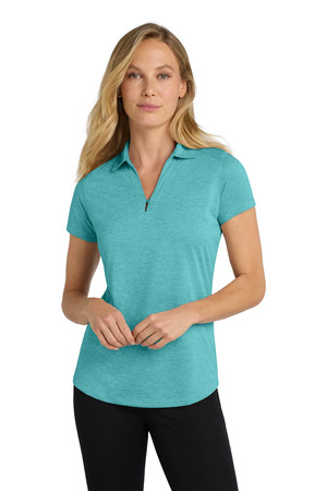 Port Authority Women's Digi Heather Performance Polo. L574 in Maui Blue