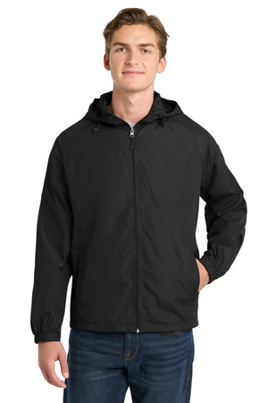 Sport-Tek JST73 Hooded Raglan Jacket — front