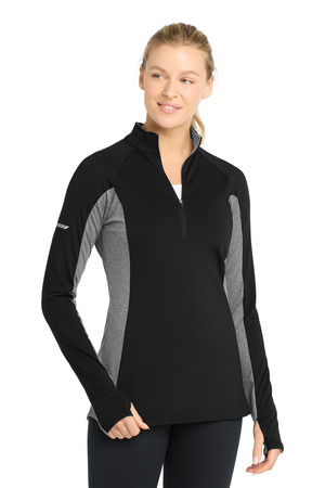 Sport-Tek LST854 Women's Sport-Wick® Stretch Contrast 1/4-Zip Pullover — front