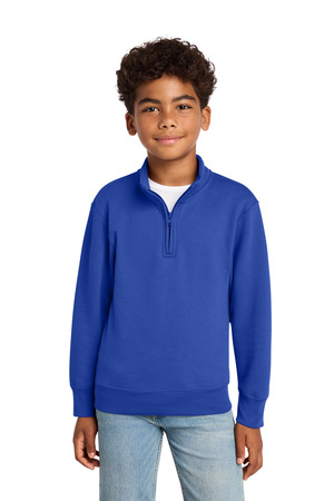 Port & Co Youth Core Fleece 1/4-Zip Pullover Sweatshirt PC78YQ