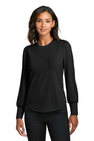 Mercer+Mettle MM1019 Women's Stretch Jersey Long Sleeve Blouson Top — front