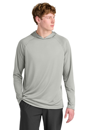 A4 - Cooling Performance Long Sleeve Hooded Tee A4N3409 in Silver