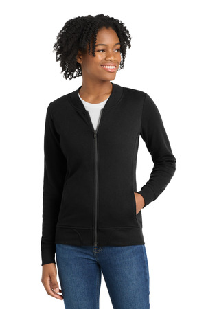 Sport-Tek LST274 Women's Lightweight French Terry Bomber — front