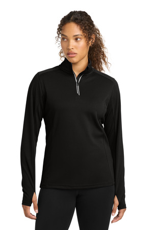 Sport-Tek LST860 Women's Sport-Wick® Textured 1/4-Zip Pullover — front