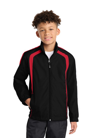 Sport-Tek YST60 Youth Colorblock Raglan Jacket — front