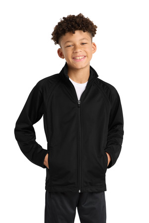 Sport-Tek YST90 Youth Tricot Track Jacket — front