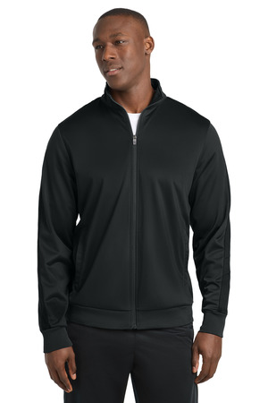 Sport-Tek JST94 Tricot Sleeve Stripe Track Jacket — front