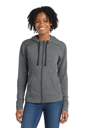 Sport-Tek Women's PosiCharge Tri-Blend Wicking Fleece Full-Zip Hooded Jacket LST293