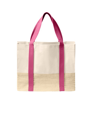 Port Authority BG450 Straw Market Tote — front