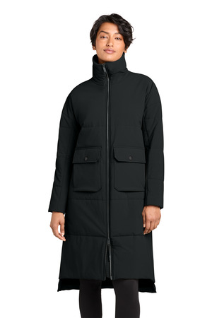 MiiR MRAW445 Women's Sashiko Stretch Puffy Long Jacket — front
