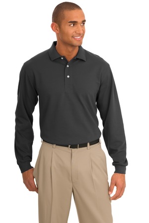 Port Authority K455LS Rapid Dry Long Sleeve Polo in Charcoal