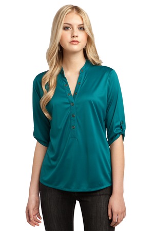 OGIO LOG111 Crush Henley in Torque Teal