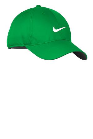 Nike 548533 Dri-FIT Swoosh Front Cap in Lucky Green/ White