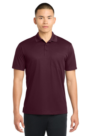 Sport-Tek ST651 Micropique Sport-Wick Pocket Polo in Maroon