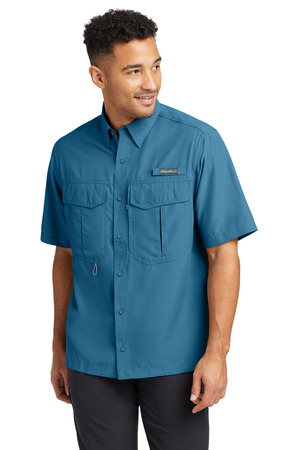 Eddie Bauer EB602 Short Sleeve Performance Fishing Shirt in Gulf Teal