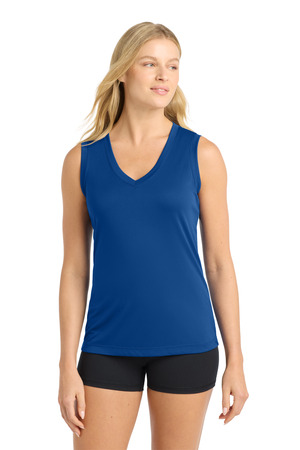 Sport-Tek LST352 Women's Sleeveless PosiCharge Competitor V-Neck Tee in True Royal