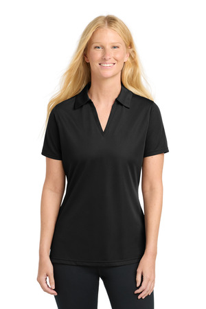 Sport-Tek LST690 Women's PosiCharge Active Textured Polo in Black